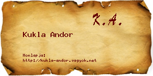 Kukla Andor névjegykártya