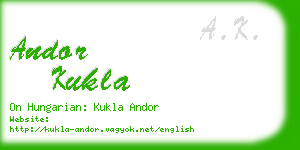 andor kukla business card
